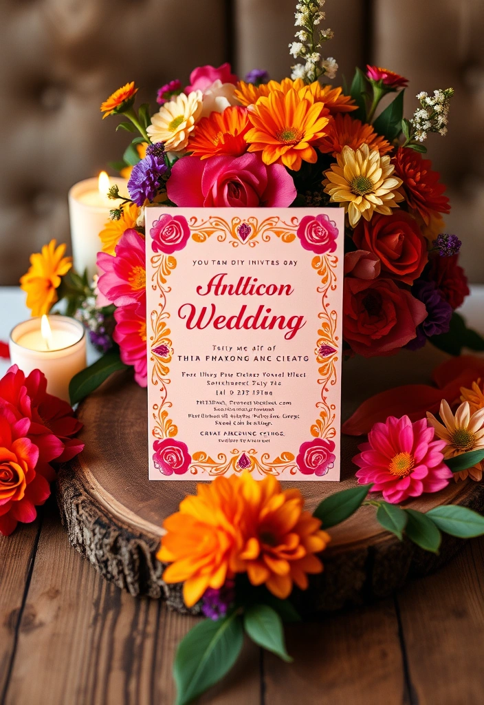21 Vibrant Mexican Wedding Inspirations You’ll Want to Steal! - 19. Vibrant Invitations