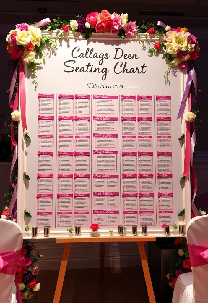 21 Vibrant Mexican Wedding Inspirations You’ll Want to Steal! - 16. Vibrant Seating Charts
