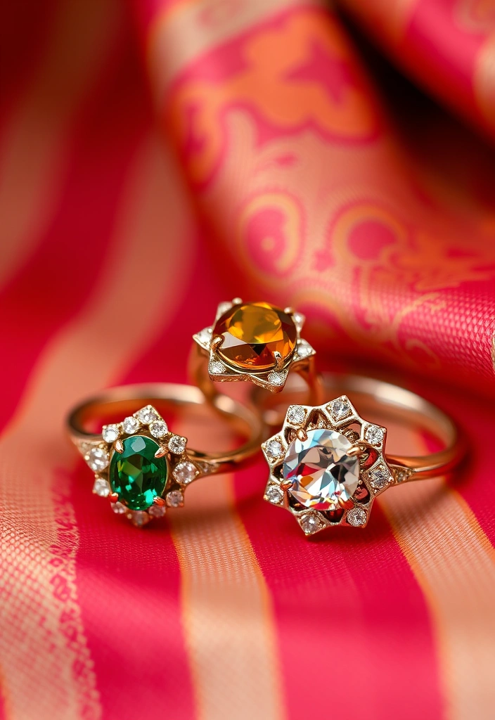 21 Vibrant Mexican Wedding Inspirations You’ll Want to Steal! - 20. Unique Wedding Rings