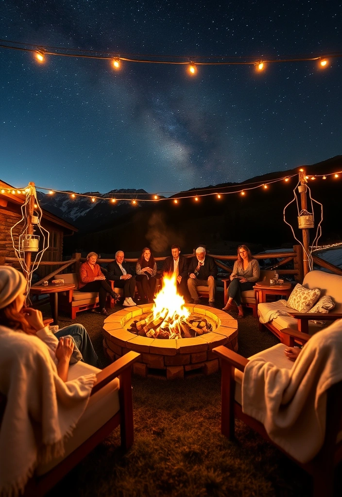 21 Mountain Wedding Ideas That'll Make Your Love Story Unforgettable! - 4. Cozy Fire Pit Reception
