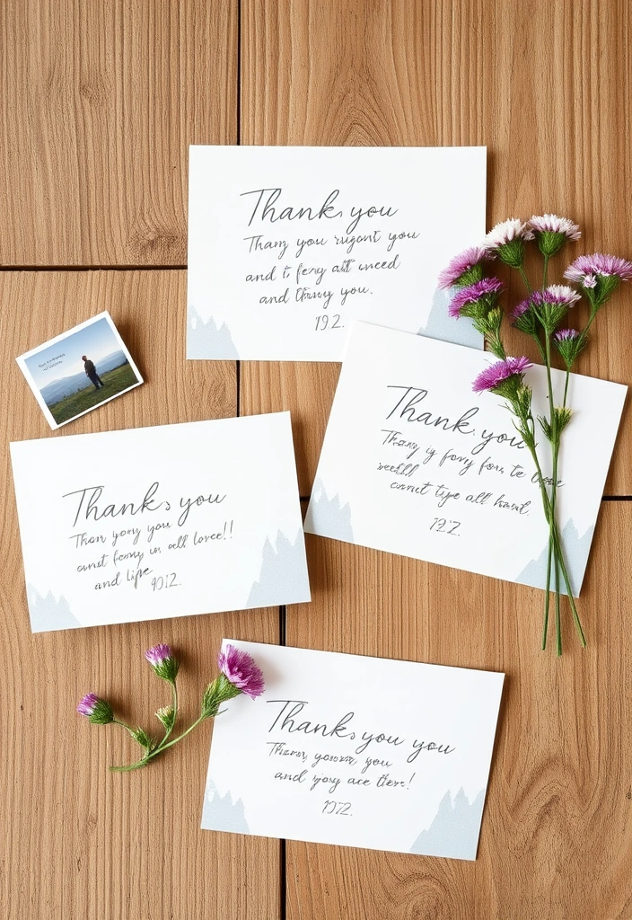 21 Mountain Wedding Ideas That'll Make Your Love Story Unforgettable! - 21. Thoughtful Thank You Notes