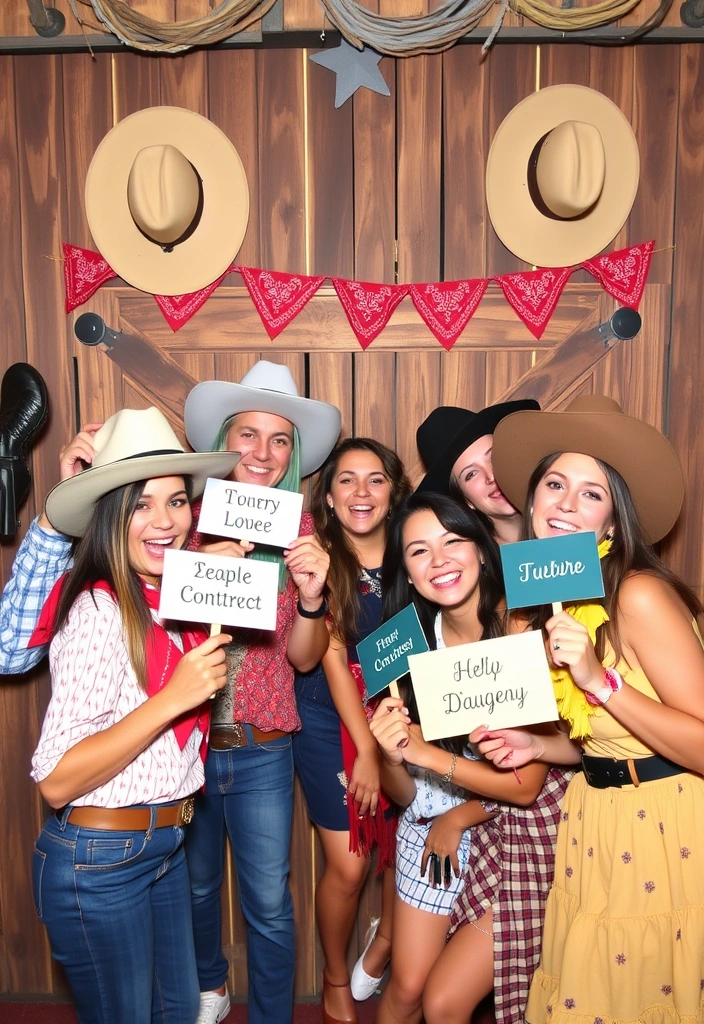 21 Western Wedding Ideas That Will Make Your Heart Race (You Won't Believe #11!) - 7. Western-Themed Photo Booth