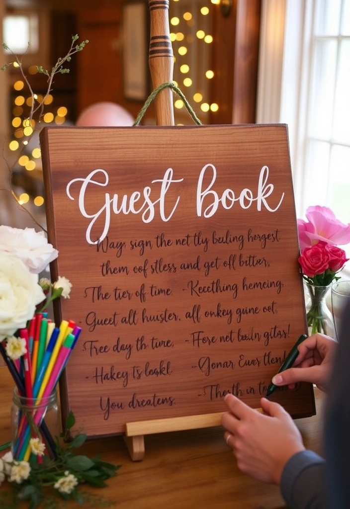 21 Western Wedding Ideas That Will Make Your Heart Race (You Won't Believe #11!) - 14. Rustic Guest Book Alternatives