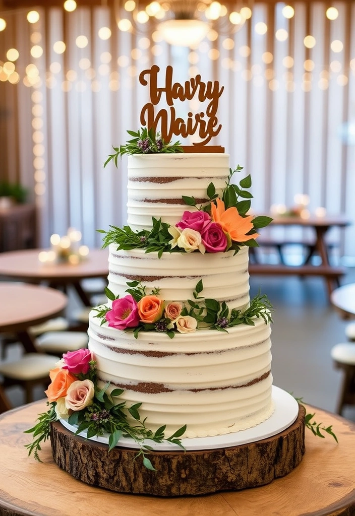 21 Western Wedding Ideas That Will Make Your Heart Race (You Won't Believe #11!) - 9. Rustic Wedding Cake with a Western Twist