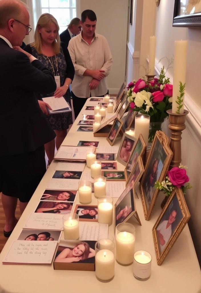 21 Unique Wedding Ideas That Will Leave Your Guests Talking (You Won't Believe #12!) - 13. Memory Table Display