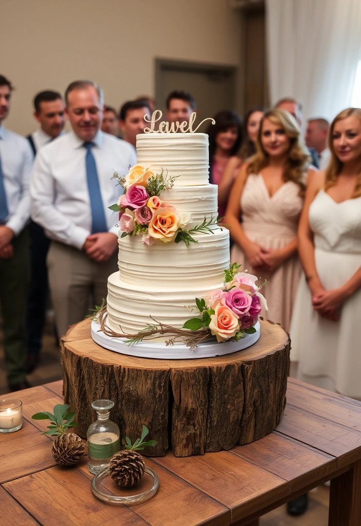 21 Stunning Country Chic Wedding Ideas That'll Make Your Heart Skip a Beat! - 10. Elegant Cake with Rustic Touches