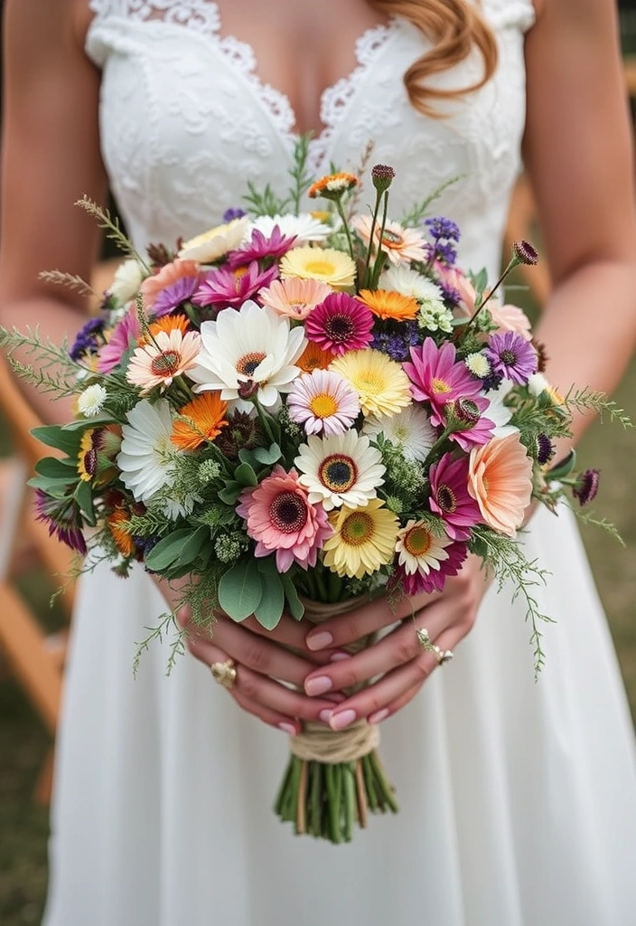 21 Stunning Country Chic Wedding Ideas That'll Make Your Heart Skip a Beat! - 4. Wildflower Bouquets