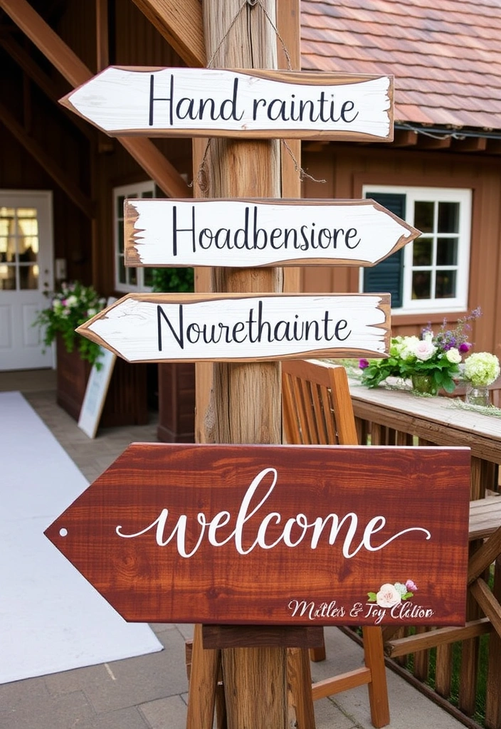 21 Stunning Country Chic Wedding Ideas That'll Make Your Heart Skip a Beat! - 6. Customized Signage