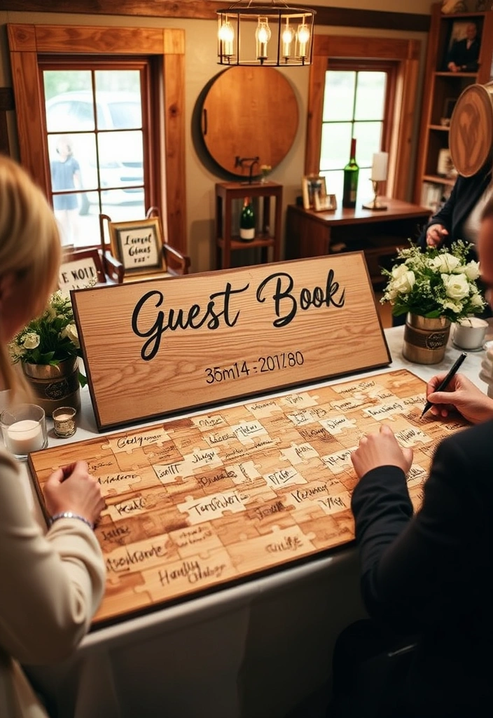 21 Stunning Country Chic Wedding Ideas That'll Make Your Heart Skip a Beat! - 16. Creative Guest Book Ideas