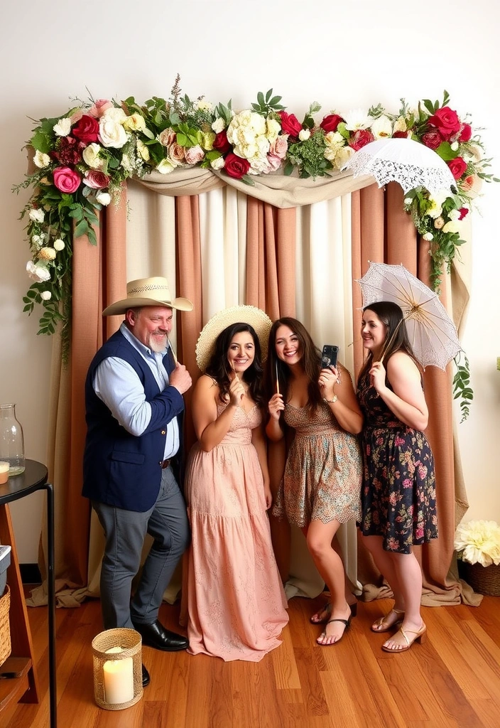 21 Stunning Country Chic Wedding Ideas That'll Make Your Heart Skip a Beat! - 12. Charming Photo Booth