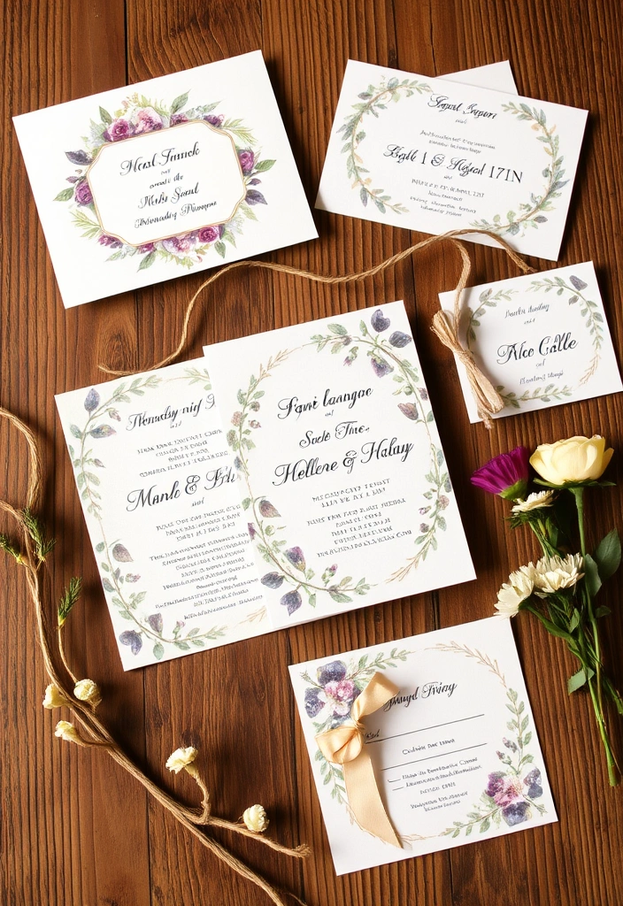 21 Stunning Country Chic Wedding Ideas That'll Make Your Heart Skip a Beat! - 20. Nature-Inspired Invitations