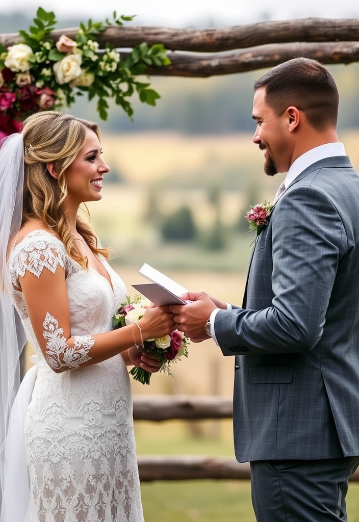 21 Cowboy Wedding Ideas That'll Make You Feel Like You're in a Romance Novel! - 21. Meaningful Vows with a Western Touch