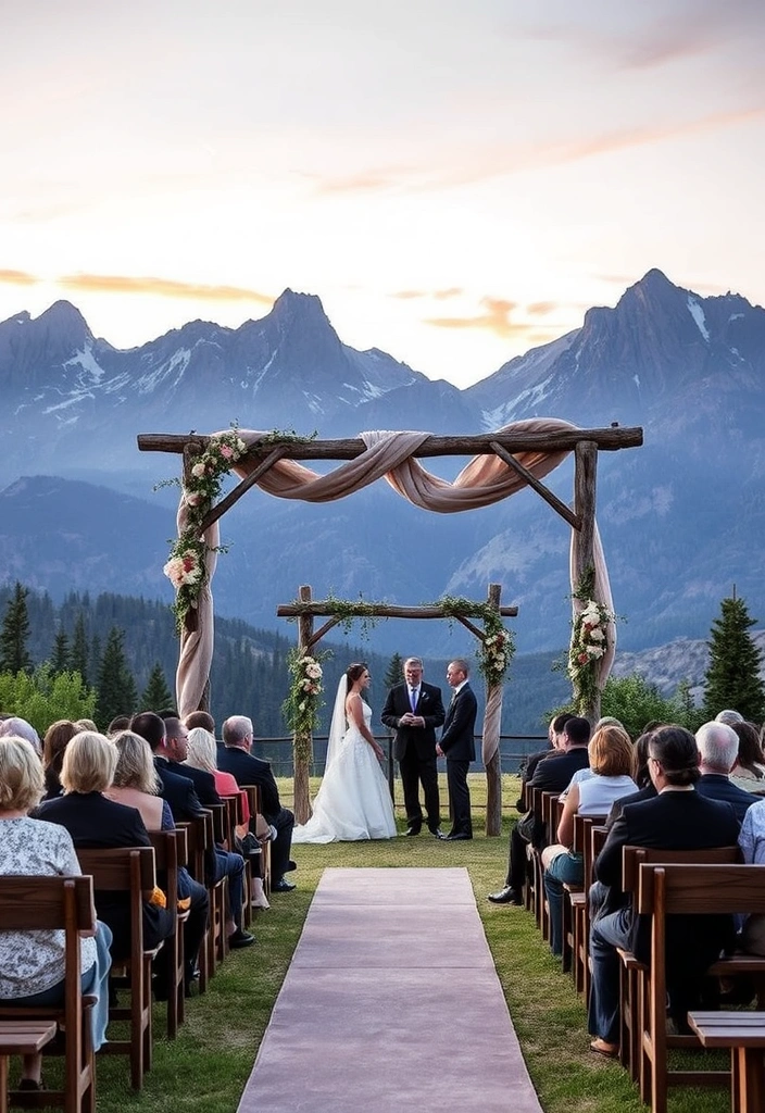 21 Cowboy Wedding Ideas That'll Make You Feel Like You're in a Romance Novel! - 4. Outdoor Ceremony with Natural Backdrop