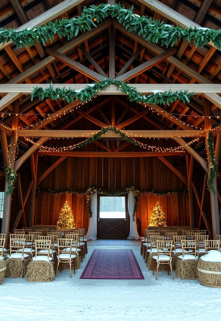 21 Winter Wedding Ideas That Will Make You Say 'I Do' in the Snow! - 6. Rustic Barn Venue