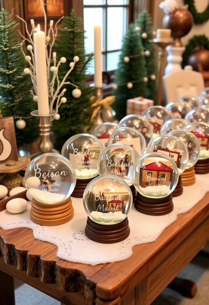 21 Winter Wedding Ideas That Will Make You Say 'I Do' in the Snow! - 19. Custom Snow Globes as Favors