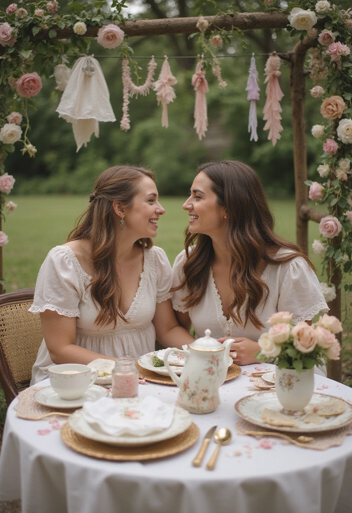 20 Unique Wedding Photoshoot Ideas That'll Make Your Big Day Unforgettable! (You Won't Believe #5!) - 15. Vintage Tea Party