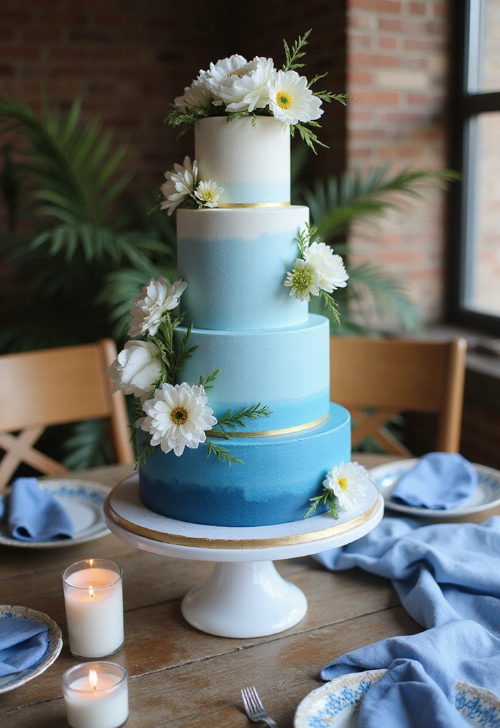 21 Gorgeous Ways to Incorporate a Blue Wedding Theme into Your Big Day! - 2. Stunning Blue Wedding Cake