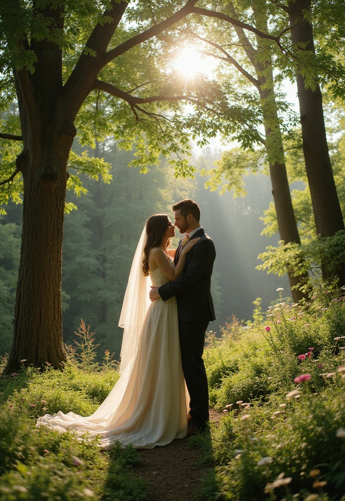20 Stunning Wedding Photoshoot Ideas That Will Make You Say 'I Do!' - 1. Whimsical Woodland Wonder