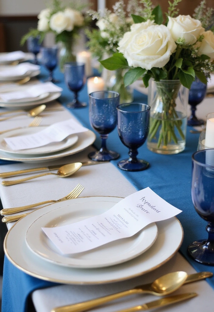 21 Gorgeous Ways to Incorporate a Blue Wedding Theme into Your Big Day! - 4. Chic Blue Table Settings