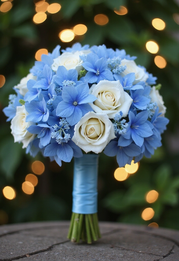 21 Gorgeous Ways to Incorporate a Blue Wedding Theme into Your Big Day! - 1. Elegant Blue Floral Arrangements