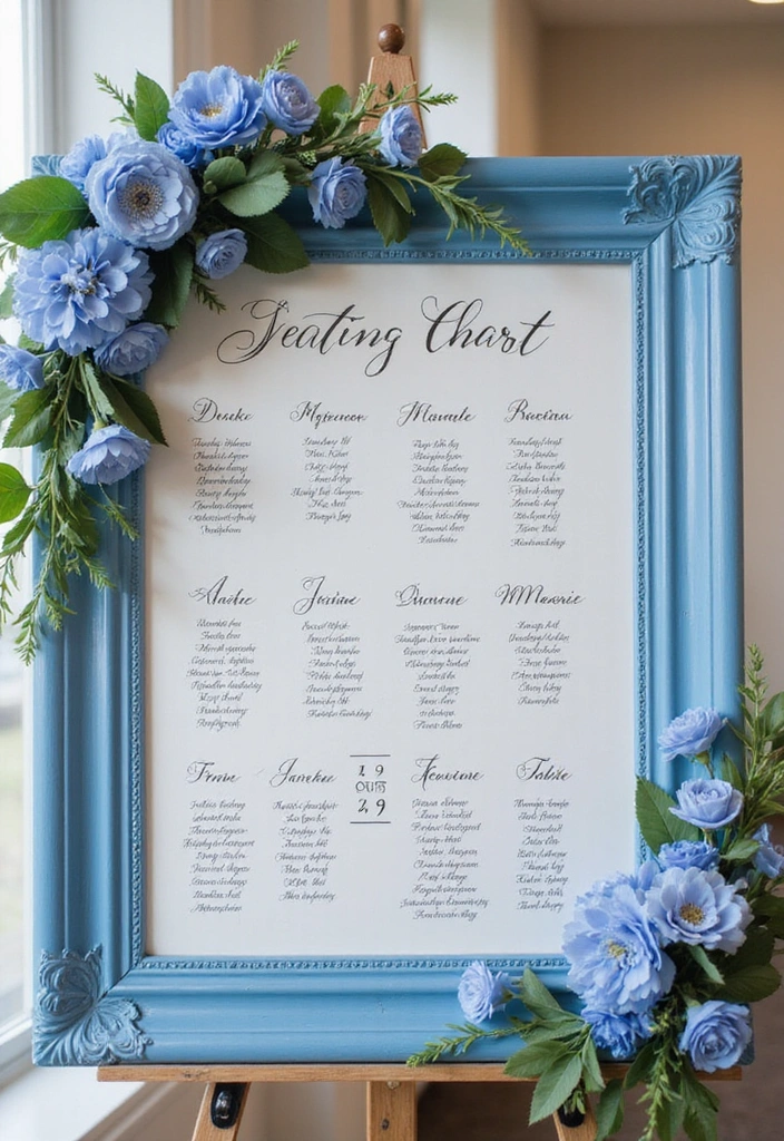 21 Gorgeous Ways to Incorporate a Blue Wedding Theme into Your Big Day! - 17. Creative Blue Seating Charts