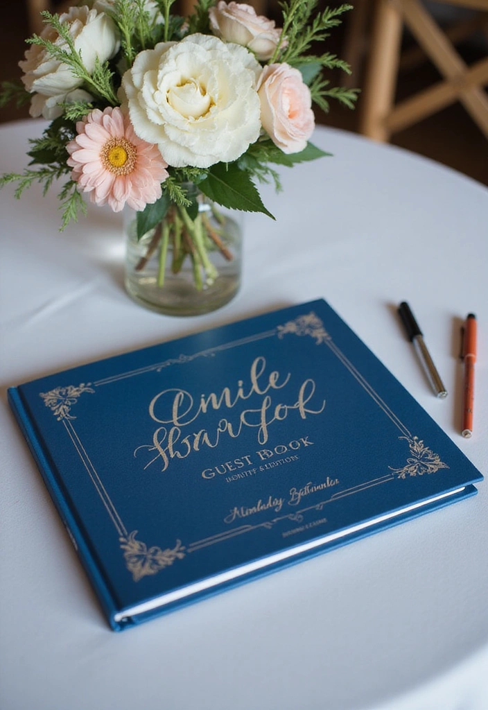 21 Gorgeous Ways to Incorporate a Blue Wedding Theme into Your Big Day! - 21. Beautiful Blue Guest Book