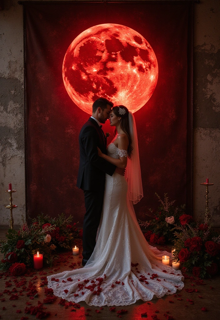 21 Dark Fairytale Wedding Themes That Will Leave You Spellbound (You Won't Believe #13!) - 10. Blood Moon