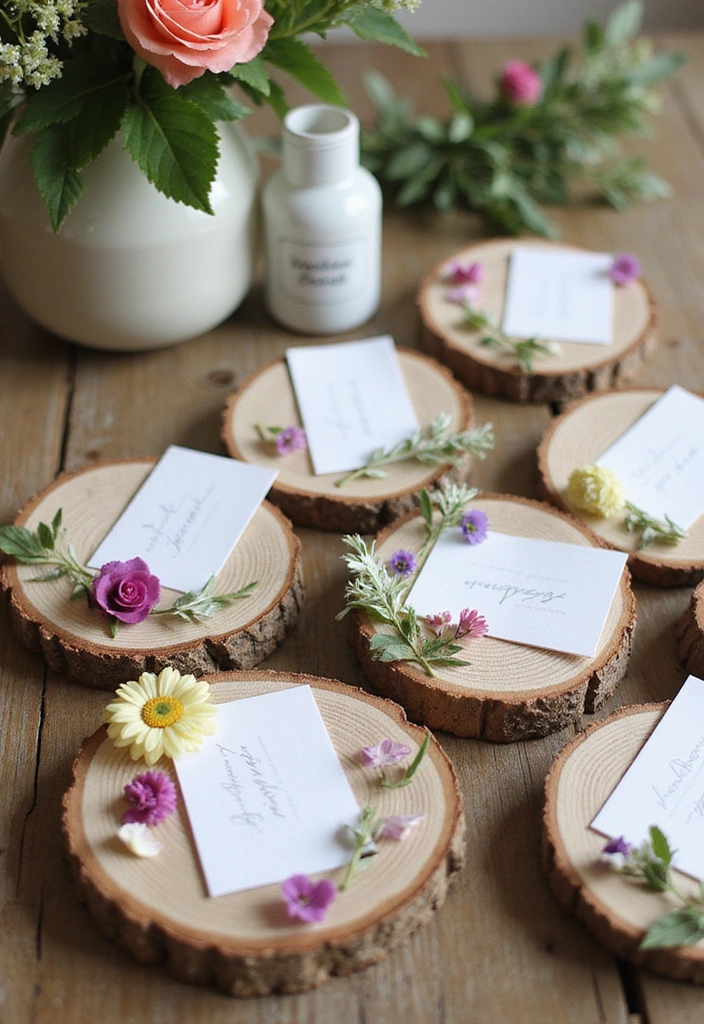 21 Wildflower Wedding Inspirations That'll Make Your Heart Skip a Beat! - 13. Nature-Inspired Escort Cards