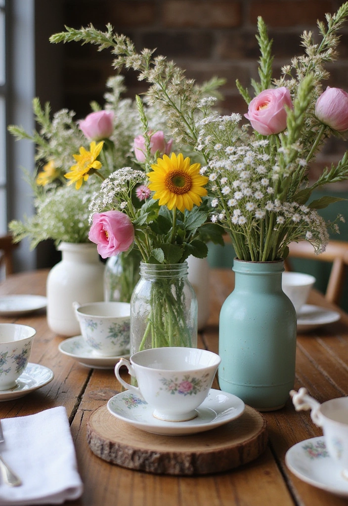 21 Wildflower Wedding Inspirations That'll Make Your Heart Skip a Beat! - 2. Whimsical Table Centerpieces