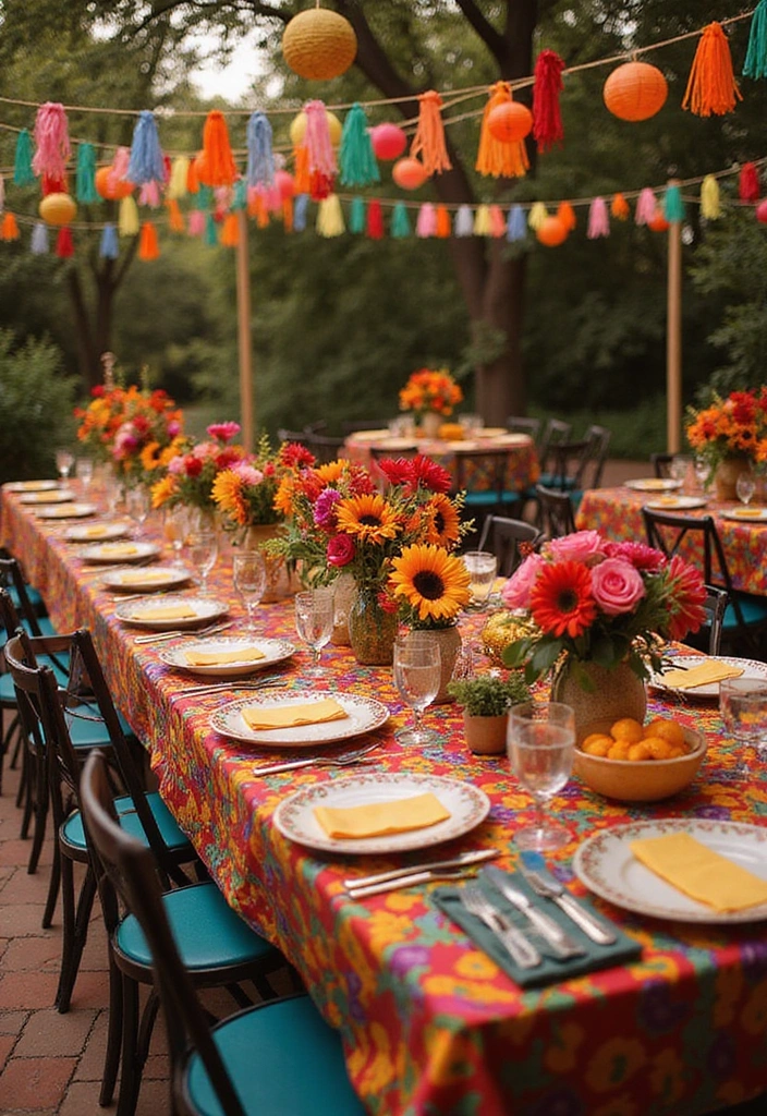 21 Stunning Mexican Wedding Theme Ideas That Will Make Your Ceremony Unforgettable! - 16. Fiesta-Themed Reception Tables