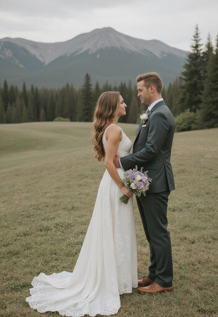 21 Stunning Sage and Lavender Wedding Themes That Will Leave You Breathless! - 15. Glamorous Elopement