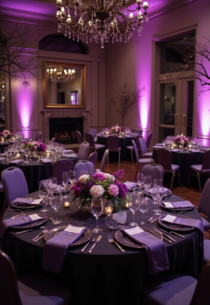 21 Stunning Purple Wedding Styles That Will Leave You Breathless (You Won't Believe #11!) - 18. Classic Black Tie with Purple Flair