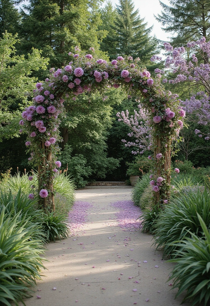 21 Stunning Purple Wedding Styles That Will Leave You Breathless (You Won't Believe #11!) - 9. Enchanted Garden with Purple Florals