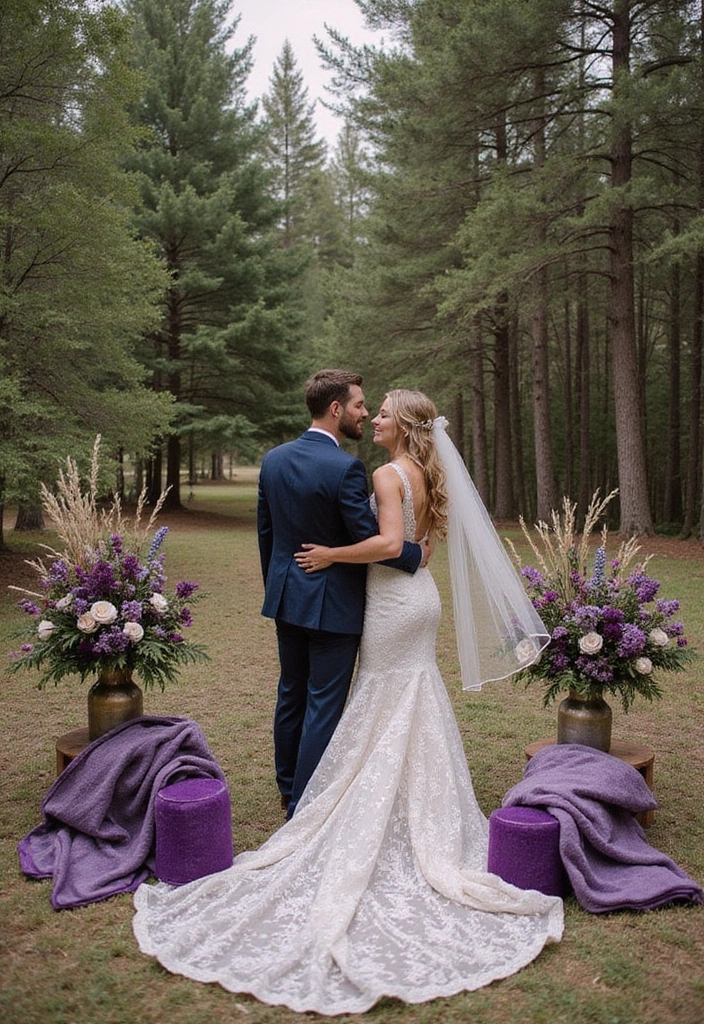21 Stunning Purple Wedding Styles That Will Leave You Breathless (You Won't Believe #11!) - 17. Adventure Awaits: Purple Adventure Wedding
