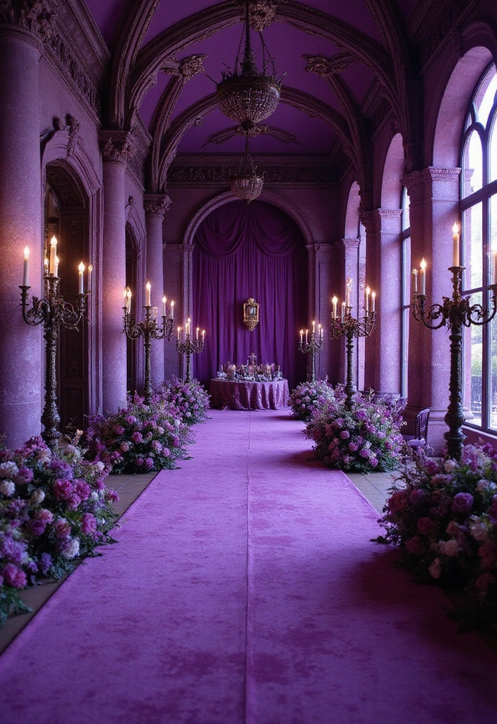 21 Stunning Purple Wedding Styles That Will Leave You Breathless (You Won't Believe #11!) - 12. Regal Castle Wedding in Purple