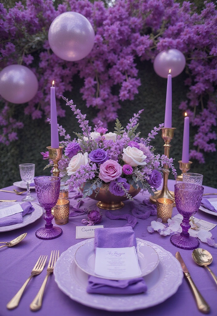 21 Stunning Purple Wedding Styles That Will Leave You Breathless (You Won't Believe #11!) - 15. Artistic Purple Dream