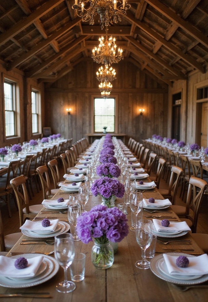 21 Stunning Purple Wedding Styles That Will Leave You Breathless (You Won't Believe #11!) - 5. Rustic Charm with Purple Accents